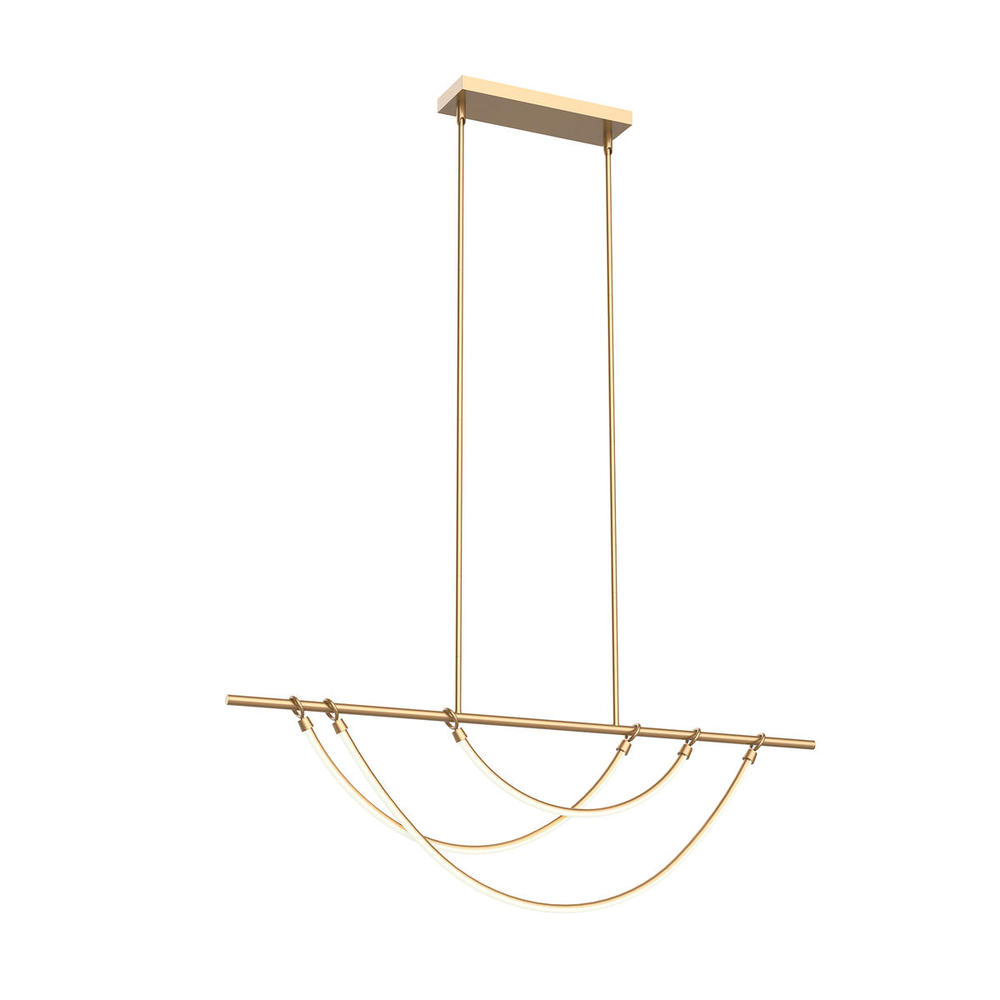 Aryas 48-in Vintage Brass LED Linear Pendant