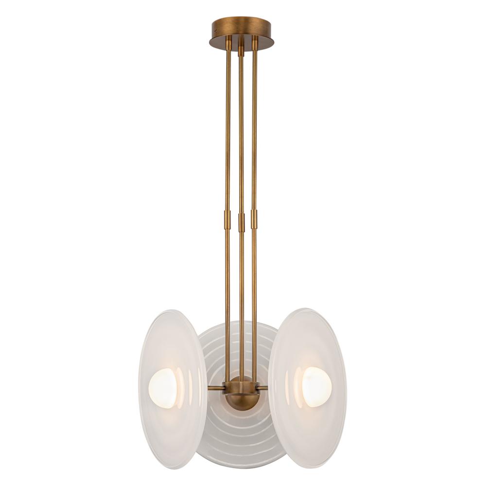 Harbour 18-in Vintage Brass/Glossy Opal LED Pendant
