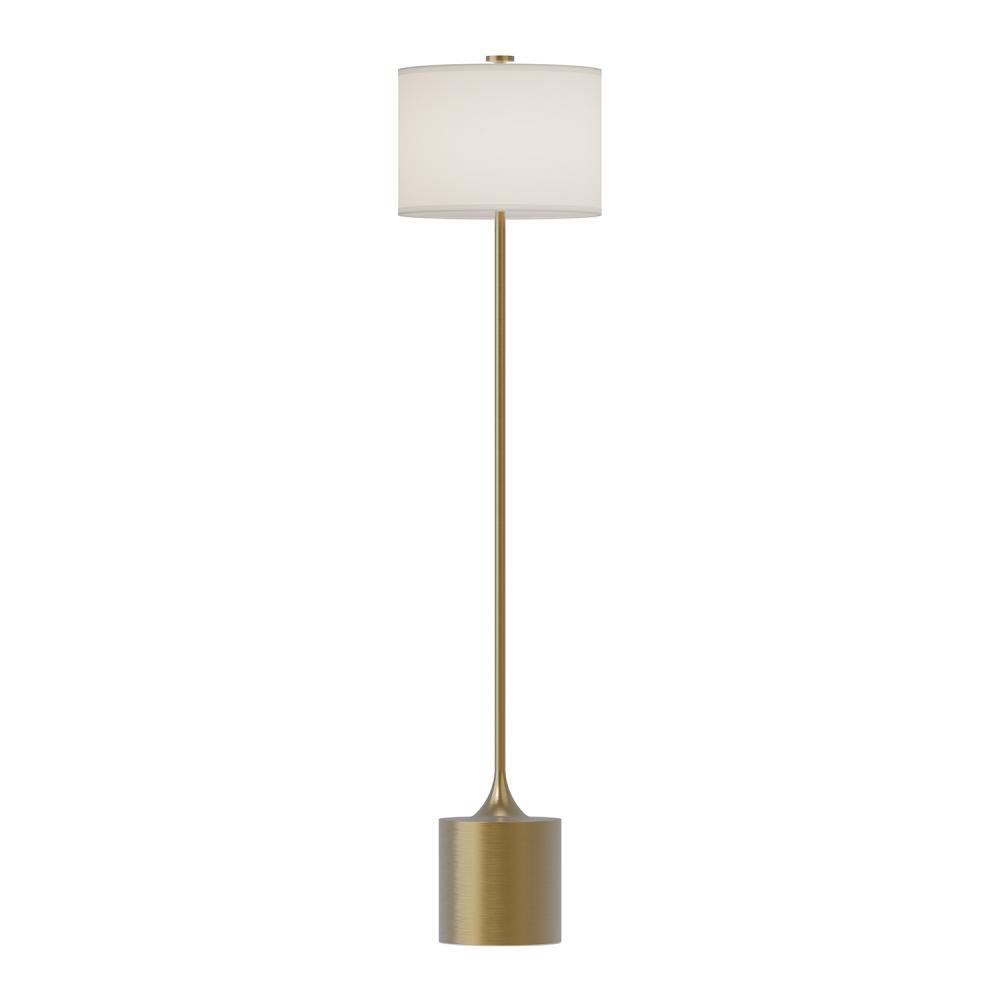 Issa 61-in Brushed Gold/Ivory Linen 1 Light Floor Lamp