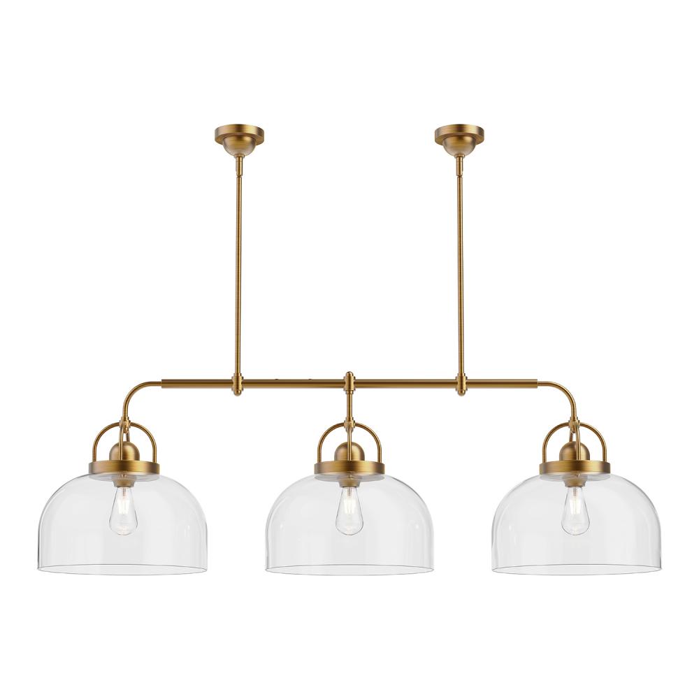 Lancaster 55-in Aged Gold 3 Lights Linear Pendant