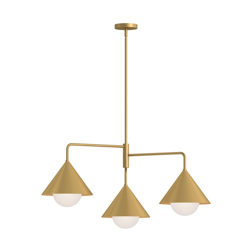 Remy 38-in Brushed Gold/Opal Glass 3 Lights Chandeliers