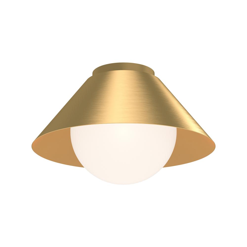Remy 14-in Brushed Gold/Opal Glass 1 Light Flush Mount