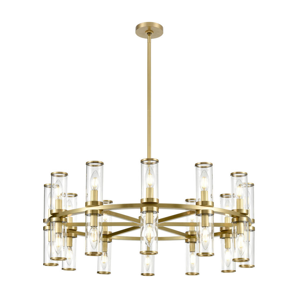 Revolve Clear Glass/Natural Brass 24 Lights Chandeliers