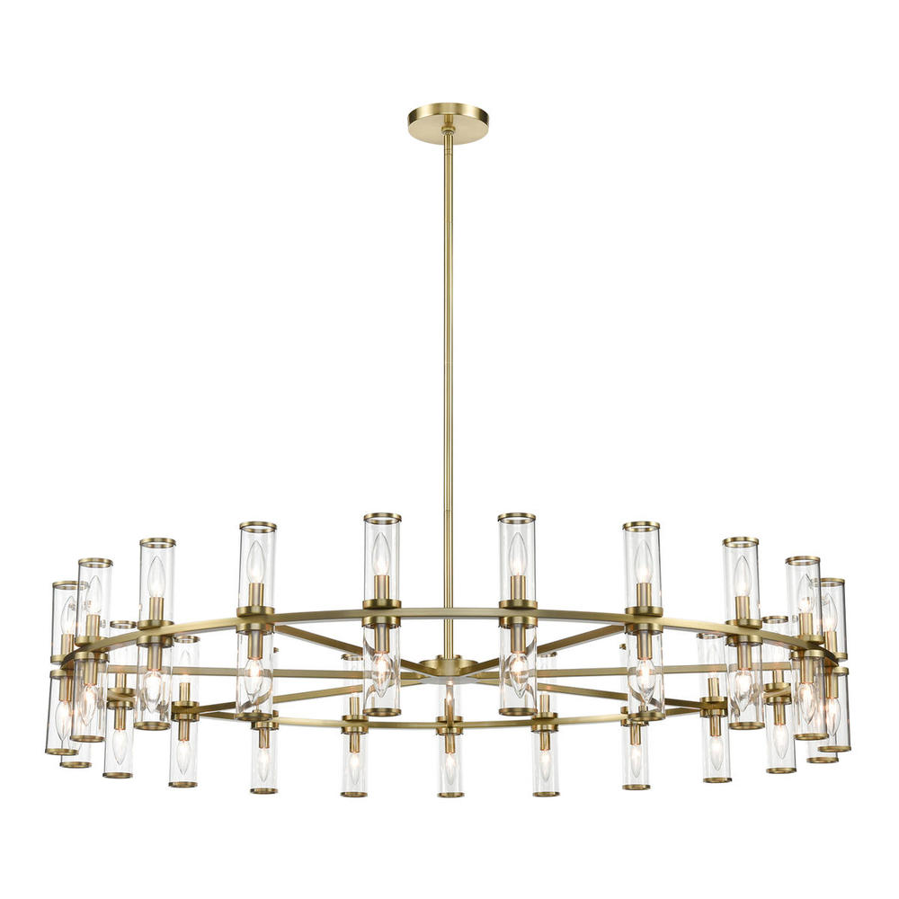 Revolve Clear Glass/Natural Brass 42 Lights Chandeliers