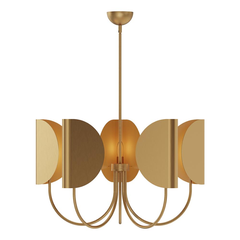 Seno 32-in Aged Gold 5 Lights Chandeliers