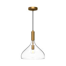 Alora Lighting PD532312AGCL - Belleview 12-in Aged Gold/Clear Glass 1 Light Pendant