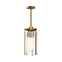 Alora Lighting PD536005AGWC - Belmont 5-in Aged Gold/Clear Water Glass 1 Light Pendant