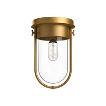 Alora Lighting FM539008AGCL - Cyrus 8-in Aged Gold/Clear Glass 1 Light Flush Mount