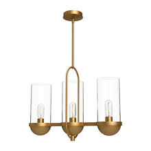 Alora Lighting LP539024AGCL - Cyrus 24-in Aged Gold/Clear Glass 3 Lights Linear Pendant