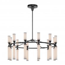 Alora Lighting CH348038UBFR - Edwin 38-in Urban Bronze/Frosted Ribbed Glass LED Chandeliers