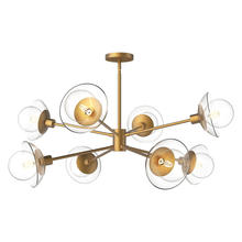 Alora Lighting CH517338AGCL - Francesca 40-in Aged Gold/Clear Glass 8 Lights Chandeliers