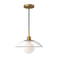 Alora Lighting PD517112AGCL - Francesca 12-in Aged Gold/Clear Glass 1 Light Pendant