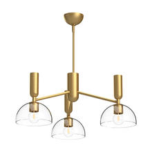 Alora Lighting CH563335BGCL - Jude 38-in Brushed Gold/Clear Glass 3 Lights Chandeliers
