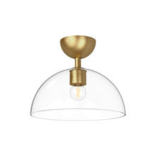 Alora Lighting SF563012BGCL - Jude 12-in Brushed Gold/Clear Glass 1 Light Semi Flush Mount
