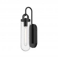Alora Lighting EW461101BKCB - Lancaster 5-in Clear Bubble Glass/Textured Black 1 Light Exterior Wall Sconce