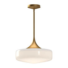 Alora Lighting PD440814AGGO - Lincoln 14-in Aged Gold/Glossy Opal Glass 1 Light Pendant