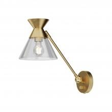 Alora Lighting WV521008BGCL - Mauer 8-in Brushed Gold/Clear Glass 1 Light Wall/Vanity