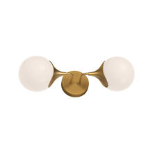Alora Lighting WV505219AGOP - Nouveau 19-in Aged Gold/Opal Matte Glass 2 Lights Wall/Vanity
