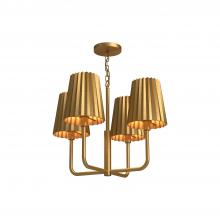 Alora Lighting CH528423AG - Plisse 23-in Aged Gold 4 Lights Chandeliers