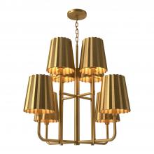 Alora Lighting CH528830AG - Plisse 30-in Aged Gold 8 Lights Chandeliers