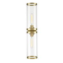 Alora Lighting WV311602NBCG - Revolve Ii Clear Glass/Natural Brass 2 Lights Wall/Vanity
