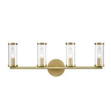 Alora Lighting WV309044NBCG - Revolve Clear Glass/Natural Brass 4 Lights Wall/Vanity