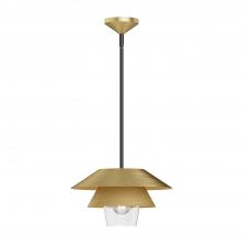 Alora Lighting PD475113BGCL - Tetsu 13-in Brushed Gold/Clear Glass 1 Light Pendant