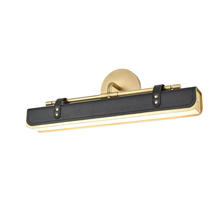 Alora Lighting WV307919VBTL - Valise 20-in Vintage Brass/Tuxedo Leather LED Wall/Vanity
