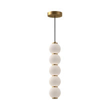 Alora Lighting PD531515AGOP - Bijou 5-in Aged Gold/Opal Matte Glass LED Pendant