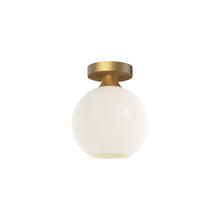 Alora Lighting FM506108AGOP - Castilla 8-in Aged Gold/Opal Matte Glass 1 Light Flush Mount