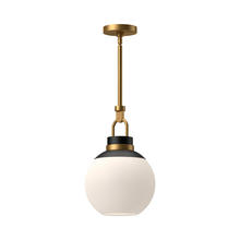 Alora Lighting PD520512AGOP - Copperfield 12-in Aged Gold/Opal Matte Glass 1 Light Pendant