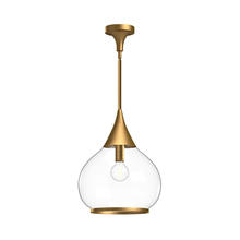 Alora Lighting PD524214AGCL - Hazel 14-in Aged Gold/Clear Glass 1 Light Pendant