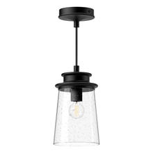Alora Lighting EP533006BKCB - Quincy 6-in Clear Bubble Glass/Textured Black 1 Light Exterior Pendant