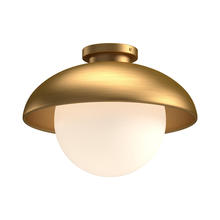 Alora Lighting FM522012AGOP - Rubio 12-in Aged Gold/Opal Matte Glass 1 Light Flush Mount