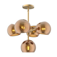 Alora Lighting CH548518BGCP - Willow 18-in Brushed Gold/Copper Glass 5 Lights Chandeliers