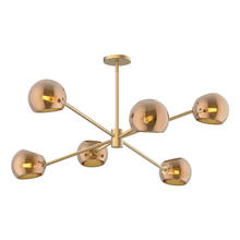 Alora Lighting CH548637BGCP - Willow 37-in Brushed Gold/Copper Glass 6 Lights Chandeliers
