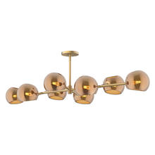 Alora Lighting LP548848BGCP - Willow 48-in Brushed Gold/Copper Glass 8 Lights Linear Pendant
