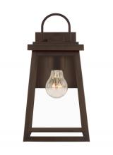 Visual Comfort & Co. Studio Collection 8648401-71 - Founders modern 1-light outdoor exterior medium wall lantern sconce in antique bronze finish with cl