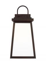 Visual Comfort & Co. Studio Collection 8748401EN3-71 - Founders modern 1-light LED outdoor exterior large wall lantern sconce in antique bronze finish with
