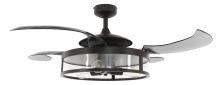 Beacon Lighting America 212927010 - Fanaway Classic Antique Black and Smoke Retractable 4-blade 48-inch 3-light AC Ceiling Fan